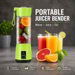 Portable 6-Blade Juicer Blender With Built-in Jar, Mixer Bottle, USB Rechargeable Personal Size Grinder for Juices, Protein & Milk Shakes - 380ml (Multi Colour) (No Color Choice)