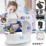 Mini Sewing Machine - Dual Speed Portable Mini Electric Pedal Double Threads Rewind Swing Machine - Image 2