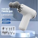 Portable Massage Gun, Triple head Massage Gun Pro+ Mini, 3-Head Percussion, 6-Speed Settings, Deep Tissue Muscle Relief, 2300-3200RPM, with 9 Attachments, 1200mAh Battery