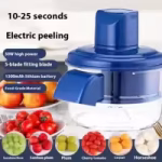 Automatic Garlic Peeling Machine, Electric Peeler for Fruit and Vegetables, Rechargeable Kitchen Tool for Garlic, Grapes, Tomatoes, Cherries, Family Friendly Fruit Peeler Machine
